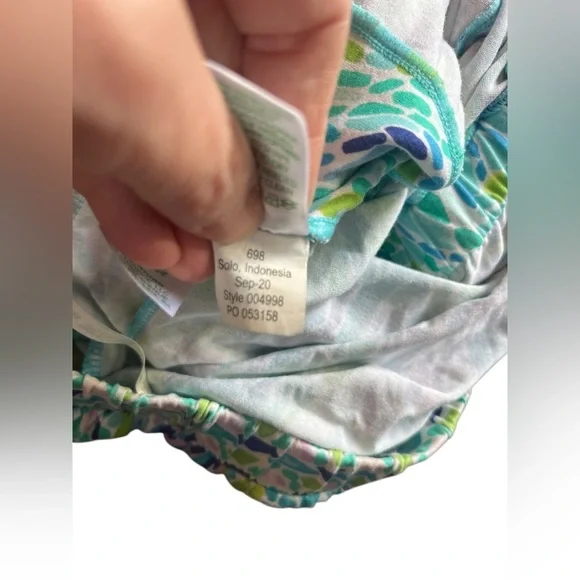 Lilly Pulitzer Rikki Romper Floral Blue Green Sz M - Picture 6 of 7